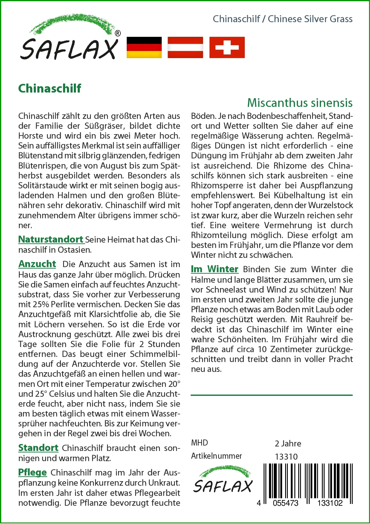 Chinaschilf | Gräsersamen Von Saflax 3 Chinaschilf | Gräsersamen Von Saflax