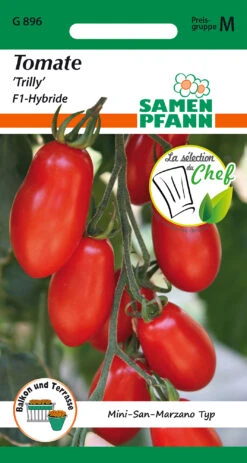 Tomate Trilly F1-Hybride | San Marzano Tomatensamen Von Samen Pfann -Mohnsams Geschaft 542284 Tomate Trilly F1 Hybride G896 sp 0