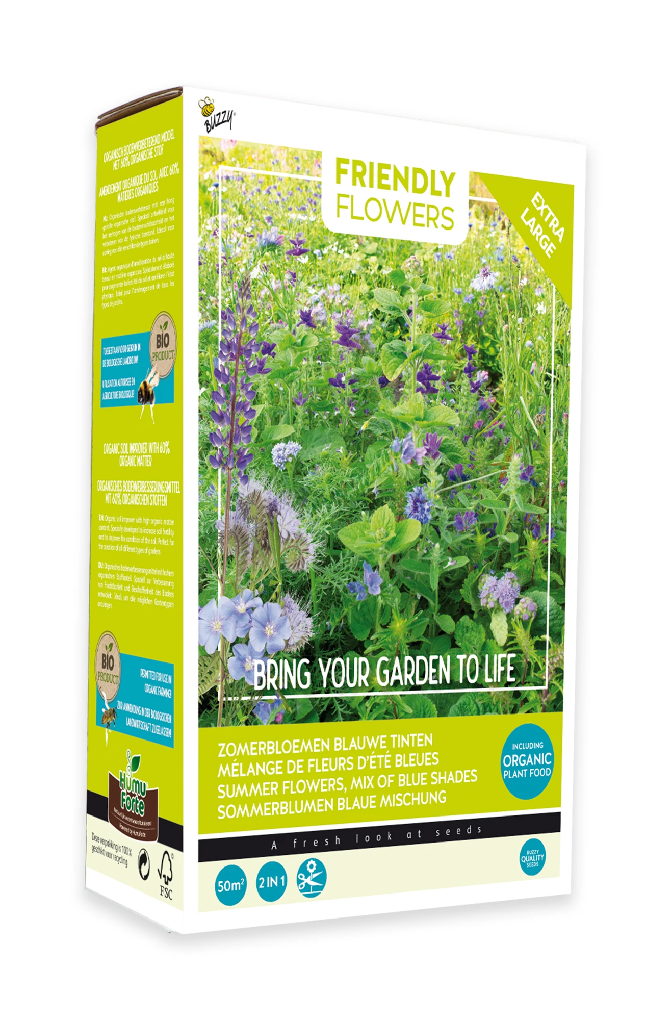 Friendly Flowers XL Sommerblumen Blau (50 M²) | Blumensamenmischung Von Buzzy Seeds 3 Friendly Flowers XL Sommerblumen Blau (50 M²) | Blumensamenmischung Von Buzzy Seeds