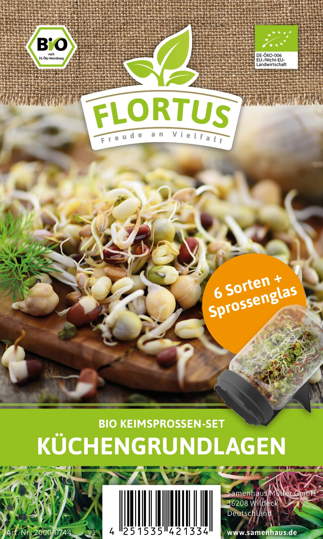 Keimsprossen Anzuchtset - Küchengrundlage (6 Sorten) | BIO Keimsprossen Sets Von FLORTUS 5 Keimsprossen Anzuchtset - Küchengrundlage (6 Sorten) | BIO Keimsprossen Sets Von FLORTUS – Bild 3