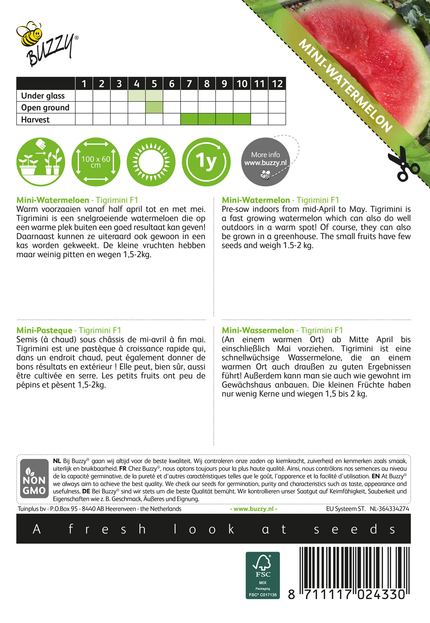 Wassermelone Tigrimini | Wassermelonensamen Von Buzzy Seeds 3 Wassermelone Tigrimini | Wassermelonensamen Von Buzzy Seeds